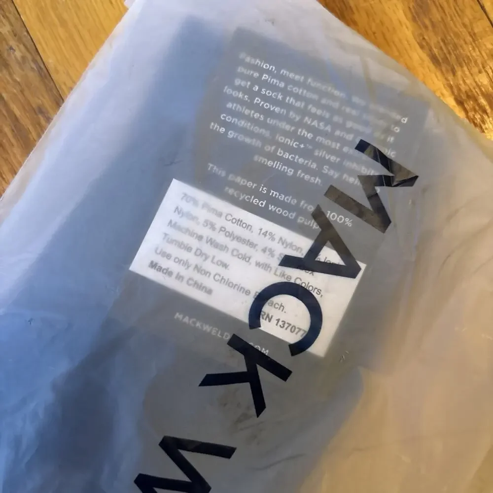 NWT MACK WELDON Silver Extended Crew Dress Sock True Navy New OS